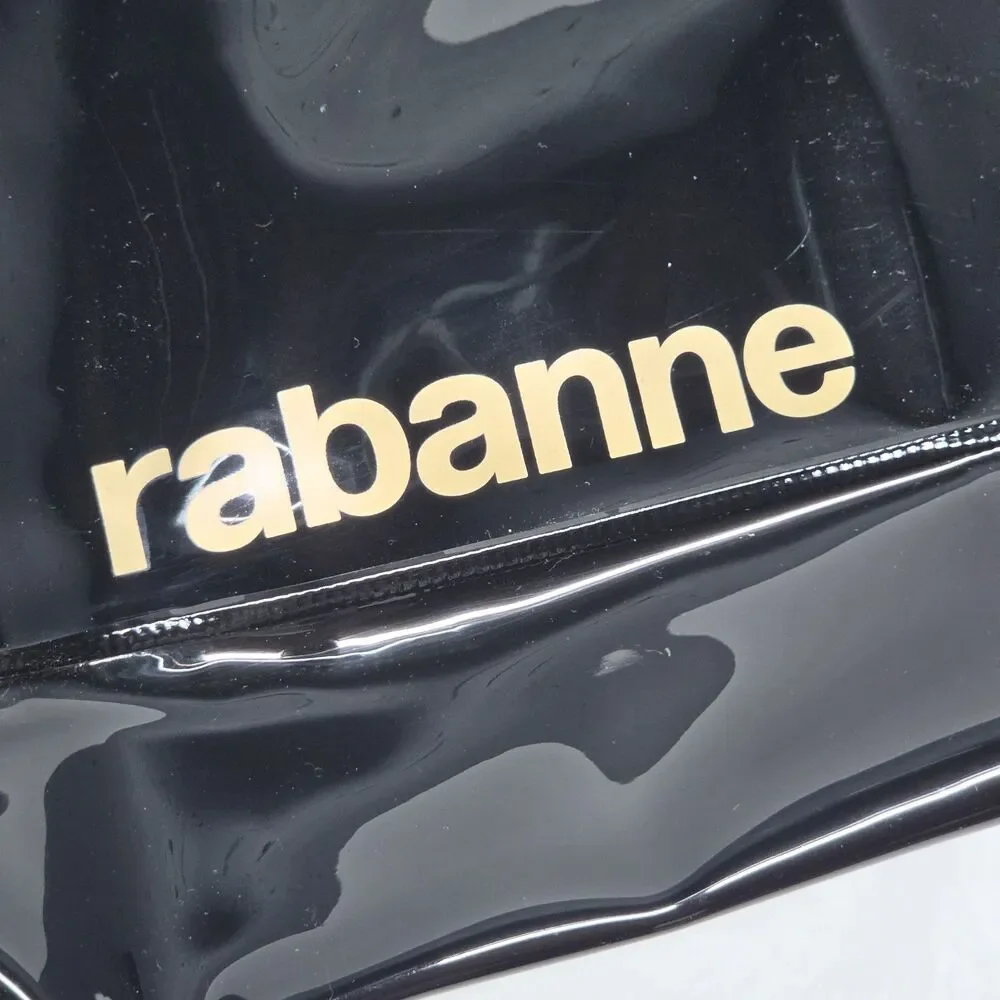Paco Rabanne Black PVC Vynil Shopper Tote Bag